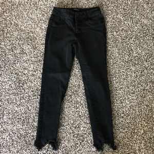 Black label black skinny jeans